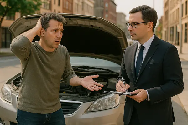 a man taking a report from the owner of a lemon car from Lemon Law Attorney San Antonio in San Antonio, TX - Lawyer near me a man taking a report from the owner of a lemon car from Lemon Law Attorney San Antonio in San Antonio, TX - Lawyer near me