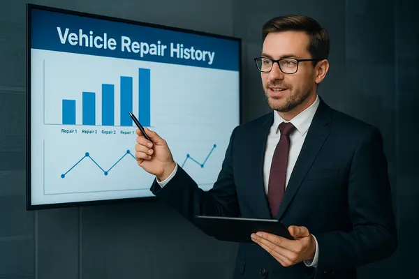 a lawyer giving a presentation with some statistics of vehicle repair history from Lemon Law Attorney San Antonio in San Antonio, TX - Lawyer near me a lawyer giving a presentation with some statistics of vehicle repair history from Lemon Law Attorney San Antonio in San Antonio, TX - Lawyer near me